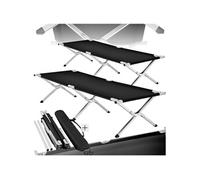 Lot de 2 lits de camp avec cadre en aluminium noir