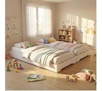 Lot de 2 lits empilables BINGO 90x190 + 2 sommiers / Blanc