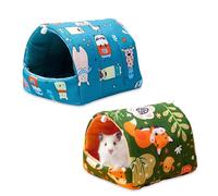 Lot de 2 lits pour cochons d'Inde, cochons d'Inde, cachette douillette, cage à hamster, accessoires pour hamster, lapin, chinchilla, gel, furet