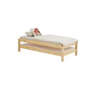 Lot de 2 lits superposables 90x190 cm RINO en pin massif, vernis naturel