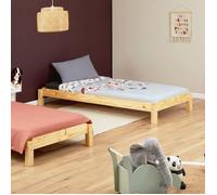 Idimex Lits superposables RINO 90x190 cm – Lot de 2, lits simples en pin massif vernis naturel