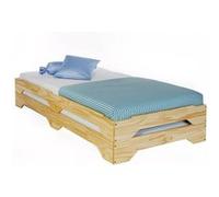 IDIMEX Lot de 2 Lits superposables Ronny 90 x 200 cm Couchage supplémentaire Fonctionnel en pin Massif Vernis Naturel