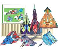 Lot de 2 livres d'avion en papier à faire soi-même, kit de livres d'avion en papier, 12 avions créatifs pliants, designs créatifs et projets amusants à détacher, kit d'art et d'artisanat pour garçons
