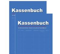 Lot de 2 livres de caisse A4 - Plus de 2100 entrées - 32 feuilles - Sans TVA - Pour club, petit bureau financier, maison, studio de beauté indépendant - Bleu
