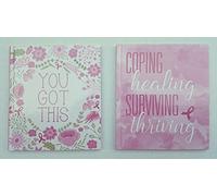 Lot de 2 livres de sensibilisation au cancer du sein avec inscription « You Got This and Coping Healing Surviving & Thriving »