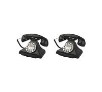 Lot de 2 livres d'or audio, téléphone, modèle de téléphone pour bureau, confessions, fête prénatale, noir, 22,5 x 16,4 x 18 cm