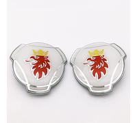 Lot de 2 Logos Griffin Blancs et Rouges de 80 mm avec Couronne dorée pour calandre Avant de Camion Scania 1401610