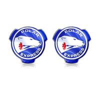 Lot de 2 logos ours polaires bleus et argentés pour calandre avant de voiture Scania 1401610