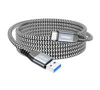 Lot de 2 longs câbles de données USB vers USB-C [3 m), USB 3.2 Gen 2 vers type C, 10 Gbit/s, synchronisation haute vitesse 3,1 A, charge rapide pour iPhone 16/15 Pro Max, Samsung Galaxy S23/S22,