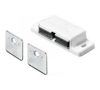 Hettich 89259 Lot de 2 loqueteaux magnétiques à visser en plastique Blanc 2 x 2-3 kg 13,3 x 58,3 x 20,8 mm