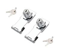 Lot de 2 loquets à clé à bouton tournant pour petites portes, armoires et plus encore, en acier inoxydable, chromé (7,6 cm avec serrure)