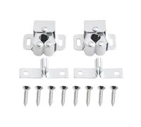 Lot de 2 loquets à pousser pour portes de tiroir de placard - Souple et résistant à l'usure - Joint en caoutchouc résistant à l'usure - 2 armoires (zinc blanc)