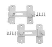 Lot de 2 loquets à rabat en acier inoxydable pour porte de grange - Loquet de porte coulissante - Verrou de sécurité pour porte d'animal domestique - Blanc