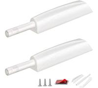 Lot de 2 loquets de porte à pousser pour ouvrir l'armoire - Loquets magnétiques CBRIVE et verrouillage pour porte cachée - Aimant robuste - Bouton de traction - Fermeture tactile - Blanc