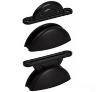 Lot de 2 loquets de porte à ventouse en nylon noir très résistants à l'usure pour bateaux à came pour camping-car, caravane