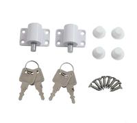 Lot de 2 loquets de porte coulissante avec boulons sécurisés et système de clé pour renforcer la sécurité de votre maison (blanc)
