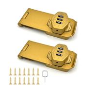 Lot de 2 loquets de porte sans vec mot de passe d'armoire, verrous rotatifs de 10,2 cm, loquet de verrouillage à combinaison avec vis pour portails, portes, placards et plus encore (doré)