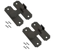 Lot de 2 loquets de sécurité en acier inoxydable 304 pour porte de grange (180 degrés, noir)