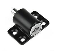 Lot de 2 loquets de serrure de porte coulissante avec 2 clés par serrure, boulon de sécurité en alliage de zinc pour portes à charnière ou coulissantes, pour une installation facile avec vis (noir)