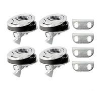 Lot de 2 loquets de verrouillage pour trappe marine, loquet robuste pour cabine de bateau, camping-car, remorque et outil, 4,5 cm de diamètre, finition en alliage argenté avec boulons de montage