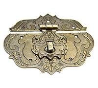 Lot de 2 loquets décoratifs vintage en bronze avec fermoir pour boîte à bijoux, coffre, armoire, meubles, taille M (longueur : 8,9 cm, hauteur : 6,3 cm) (grande taille)