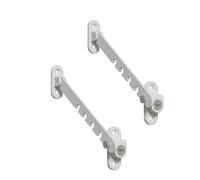 Lot de 2 loquets entrebâilleurs réglables en alliage d'aluminium à 5 niveaux pour bois, métal et porte (blanc)