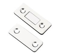 Lot de 2 loquets magnétiques pour portes d'armoire, aimants fins avec aimant puissant, pour armoire, fermeture magnétique, porte, placard