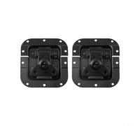 Lot de 2 loquets papillon encastrés à ressort pour valises, boîtes en aluminium et en bois - Verrou à bascule en métal robuste, 11,1 x 10,4 cm, noir