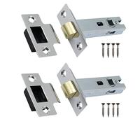 Lot de 2 loquets tubulaires à mortaiser | Chrome poli | 66 mm