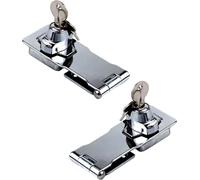 lot de 2 loquets verrouillables 105mm x 40mm avec serrure et 2 x clés | Loquet de sécurité avec 6 x vis | Serrure à visser | Serrure de meuble | Serrure d'armoire | Cadenas | Verrou de porte