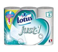 Lot De 2 - Lotus - Just.1 - Papier Toilette 5 Épaisseurs Blanc - Paquets De 6 Rouleaux