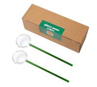 Lot de 2 louches en verre transparent avec cuillère à long manche résistant à la chaleur pour servir des soupes et mélanger des cocktails