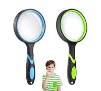 Lot de 2 loupe portative pour enfants, livres, cartes et observation d'insectes (1 bleu noir, 1 noir vert)