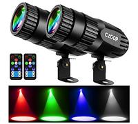 Lot de 2 Lumières à LED Pinspot, Czgor Spot Disco Boule 15W RVBW 4 en 1 Mini projecteur Boule Miroir avec Télécommande. Super Lumineux LED Pin Spotlight pour les fêtes, discothèques, bars, mariages
