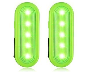 Lot de 2 lumières clignotantes LED - Rechargeable par USB - Pour cartable et chien - Avec clip - Lumière continue et clignotante - 3 modes