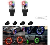 Lot de 2 lumières de valve de pneu de voiture, avec capteurs de mouvement colorés, pour voiture, vélo, moto