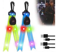 Lot De 2 Lumières Led Clignotantes Bleues Et Vertes Pour Cartables Reflecto