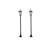 Lot de 2 luminaires extérieurs solaires lampadaires lanternes classiques LED 15 Lm Ø 18,5 x 129H cm noir