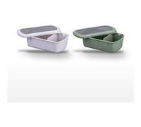 Lot de 2 lunchbox 1L avec 2 ustensiles de cuisine Fackelmann Storage Beige|Vert