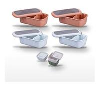 Lot de 2 Lunchbox Fackelmann Storage 1L Rouge & Bleu avec Set de 3 Boîtes à Sauce