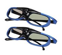 Lot de 2 Lunettes 3D DLP Link, Lunettes à Obturateur Actif Rechargeables 144 Hz pour Tous Les Projecteurs 3D DLP Link, Batterie 80 MAh Intégrée, pour XGIMI ZX4 H1, pour JMGO G1 G3 X1, pour Acer, pour