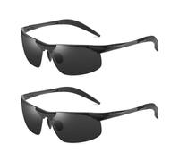 Lot De 2 Lunettes De Soleil Pour Hommes, Lunettes De Soleil Rectangulaires, Lunettes De Soleil De Sport, Lunettes De Soleil Antireflet, Lunettes De Soleil Mode, Lunettes De Soleil De Conduite