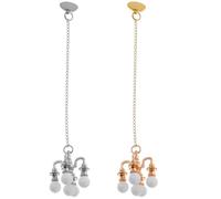 Lot de 2 Lustres Miniatures pour Maison de Poupée, Échelle 1:12. Mini Plafonnier Décoratif, Petit Lustre Suspendu, Élégant Mobilier Et Accessoires pour Maison de Poupée Miniature. Décoration de