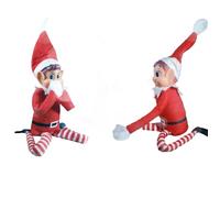 Lot de 2 Lutins Farceurs de Noël? 1 Lutin Garçon et 1 Lutin Fille en Peluche?Idéal pour Animations,Blagues,Décorations de Fête et