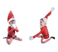 Lot de 2 Lutins Farceurs de Noël - 1 Lutin Garçon et 1 Lutin Fille en Peluche - Idéal pour Animations, Blagues