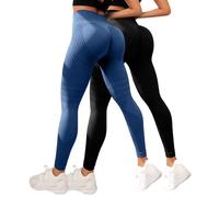 Lot de 2 Luveon Legging Anti Cellulite Femme 3D Original,Leggings 3D Anti Cellulite, Legging à Compression - Minceur Taille Haute sans Couture Yoga Fitness Sport Pantalon
