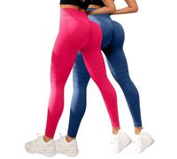 Lot de 2 Luveon Legging Anti Cellulite Femme 3D Original,Leggings 3D Anti Cellulite, Legging à Compression - Minceur Taille Haute sans Couture Yoga Fitness Sport Pantalon
