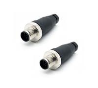 Lot de 2 M12 8 Pôles Mâle Connecteur, IP67 Étanche A Codés Droits 8 Broches sur Place à Vis Capteur 12mm M12 8 Core Connecteurs Ronds Accessoires pour l'automatisation Industrielle 60V 4A AC/DC
