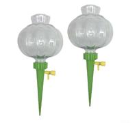 Lot de 2 machines d'arrosage automatiques transparentes à débit réglable pour plantes en pot d'intérieur et d'extérieur auto-irrigation Installation facile 27 x 9,6 cm