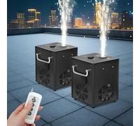 Lot de 2 machines pyrotechniques - 750 W - Télécommande électronique - Pyrotechnique Sparkler - Hauteur de pulvérisation réglable - Effet de scène - Feux d'artifice - Pour scène, mariage